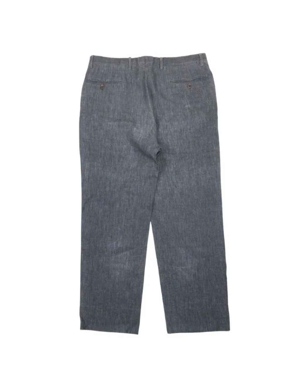 Hermes Striped Linen Wide Pants Straight 10 46 Gray
